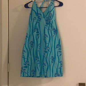 Lilly Pulitzer blue seahorse halter dress 2p